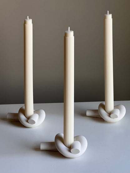 Bougeoir en jésmonite nœud : Décoration de mariage minimaliste