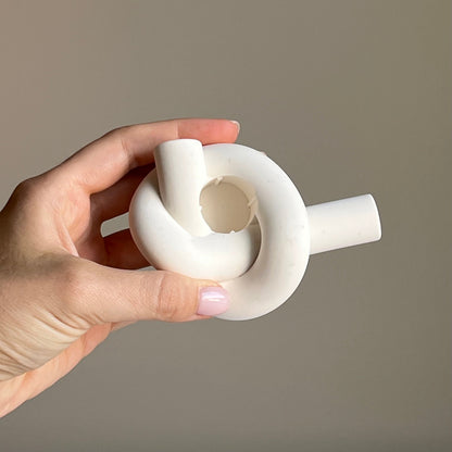 Bougeoir en jésmonite nœud : Décoration de mariage minimaliste