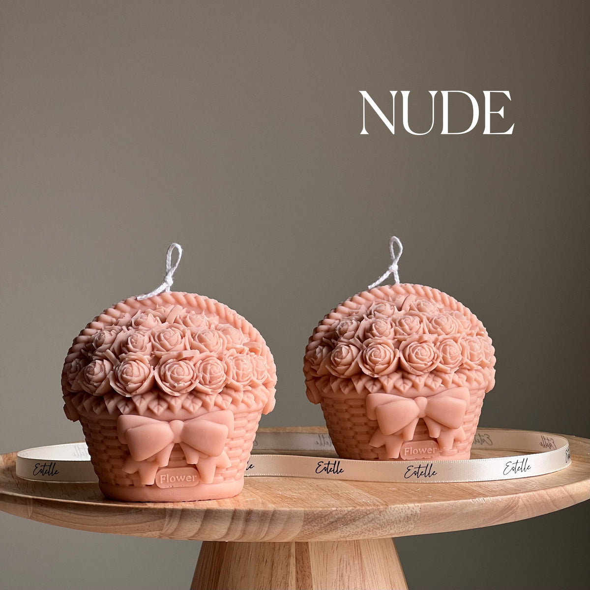 Flower Basket Soy Candle | Sculptural Home Decor