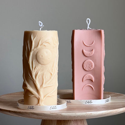 Bougie sculpturale Arbre | Pilier de cire de soja