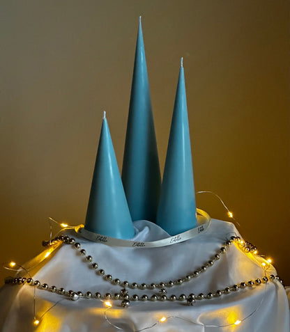Minimalist Christmas Cone Candle Set: Hand Poured Soy Wax Decor