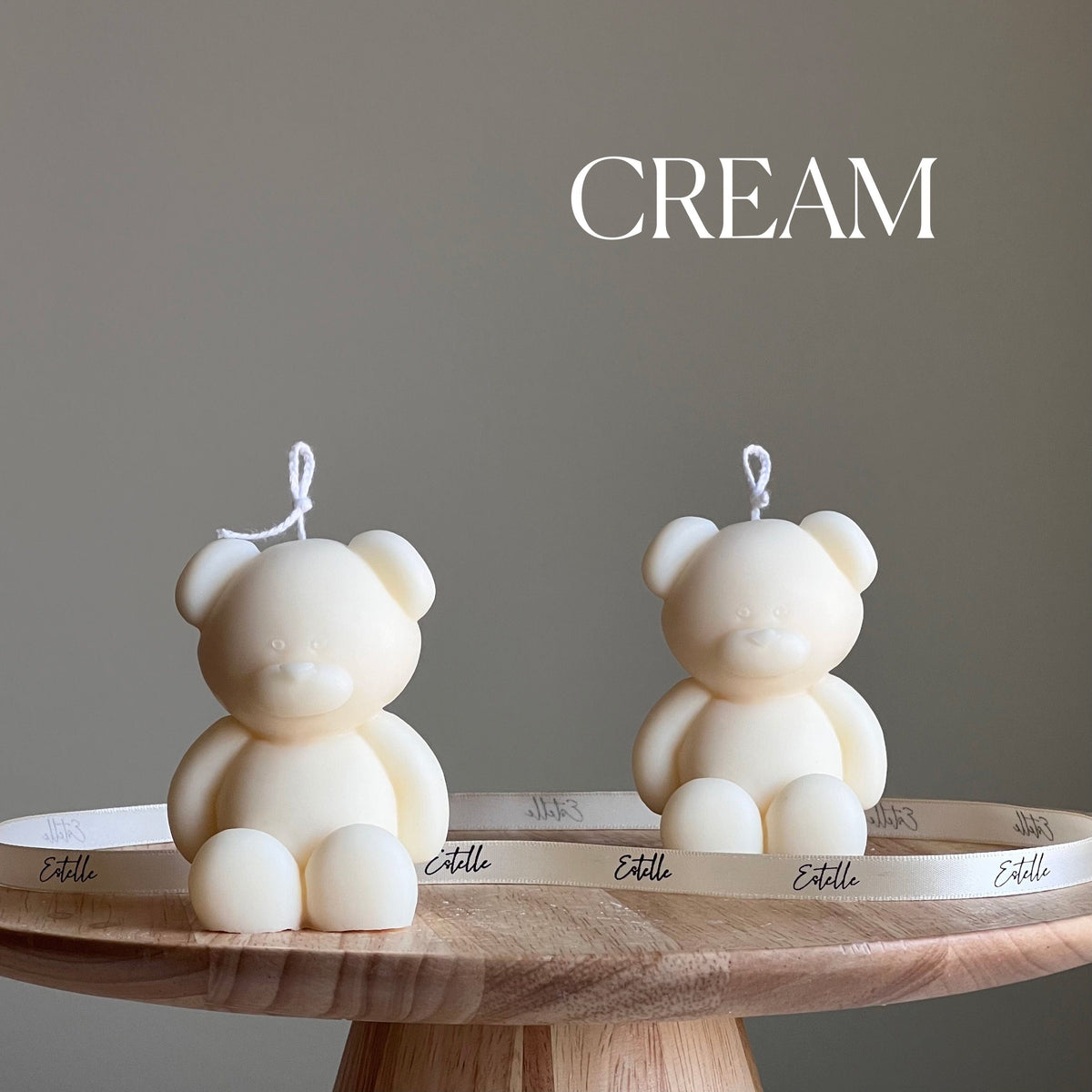 Small Teddy Bear Candle: Sculptural Soy Wax, Custom Scent
