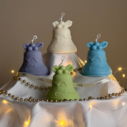 Bougie en Cire de Soja Cloche de Noël Faite à la Main | Décoration de Fêtes