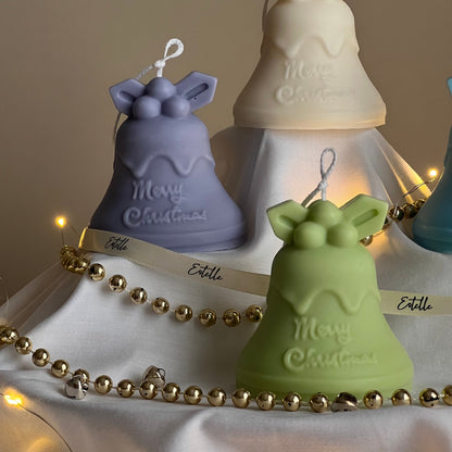 Bougie en Cire de Soja Cloche de Noël Faite à la Main | Décoration de Fêtes