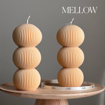 Handmade Ribbed Ball Soy Wax Candle | Home Decor
