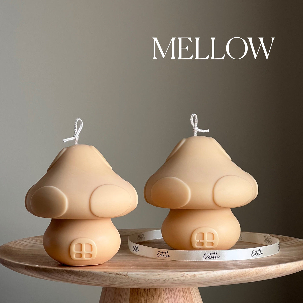Bougie Maison Champignon Faite Main | Pilier Sculptural en Soja