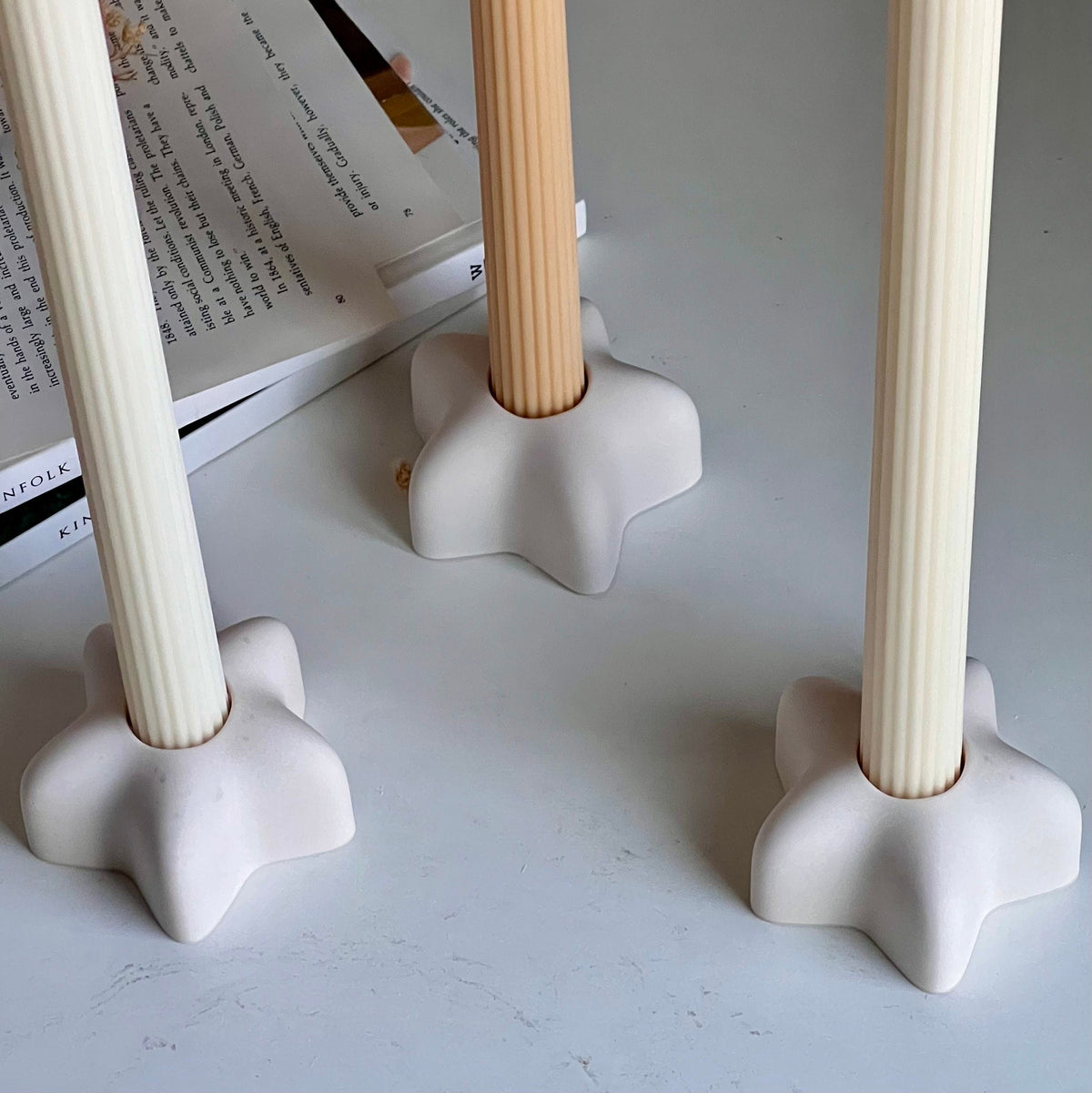 Porte-bougie étoile en Jésmonite : Décoration de table minimaliste