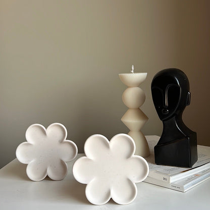 Flower Trinket Tray: Handmade Jesmonite Jewelry Dish, Scandi Decor