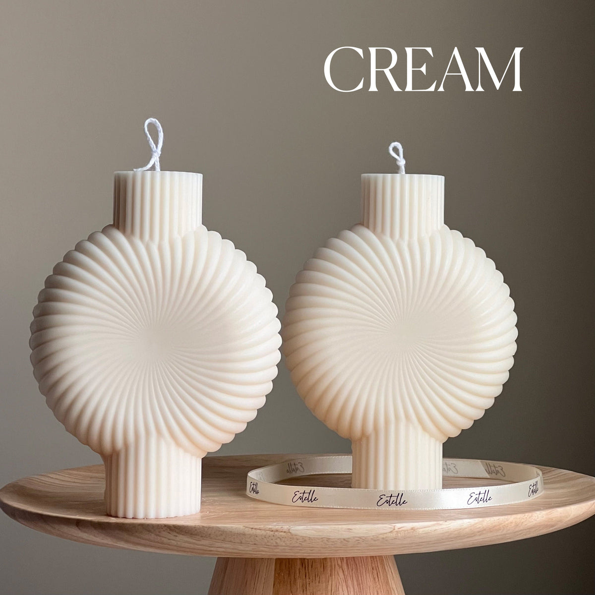 Sculptural Soy Pillar Candle: Minimalist Home Decor