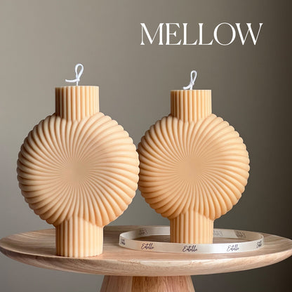 Sculptural Soy Pillar Candle: Minimalist Home Decor