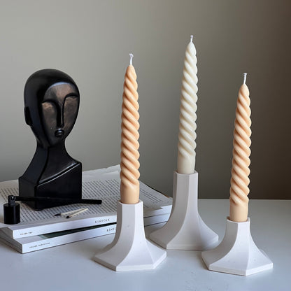 Bougeoir Volutes : Décoration de Table en Jesmonite