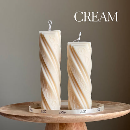 Astrological Pillar Candle: Soy Wax, Shaped Decorative Candle