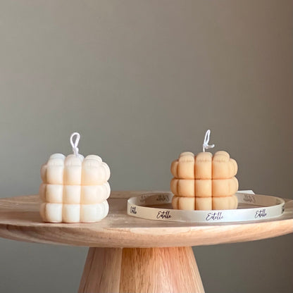 Cube Candle: Handmade Soy Pillar Candle, Home Decor
