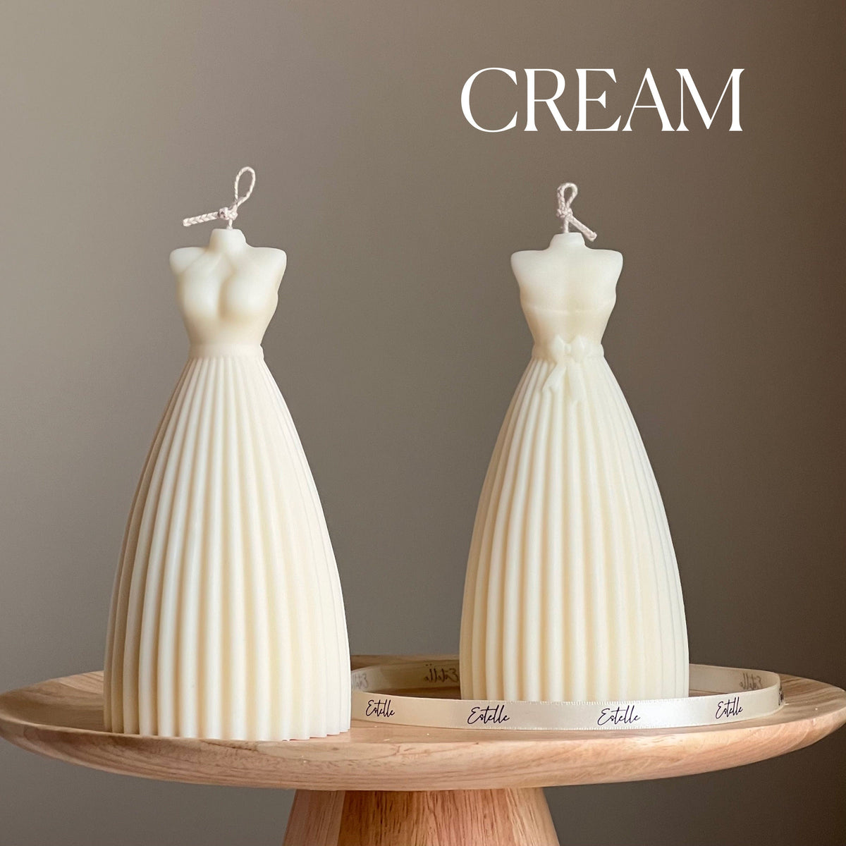 Bougie Robe de Mariée : Décoration Nuptiale Faite Main en Cire de Soja
