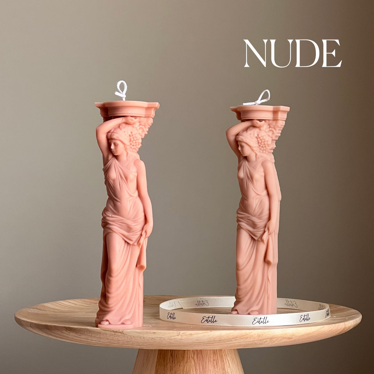 Bougie de soja Caryatide : Bougie statue femme colonne grecque