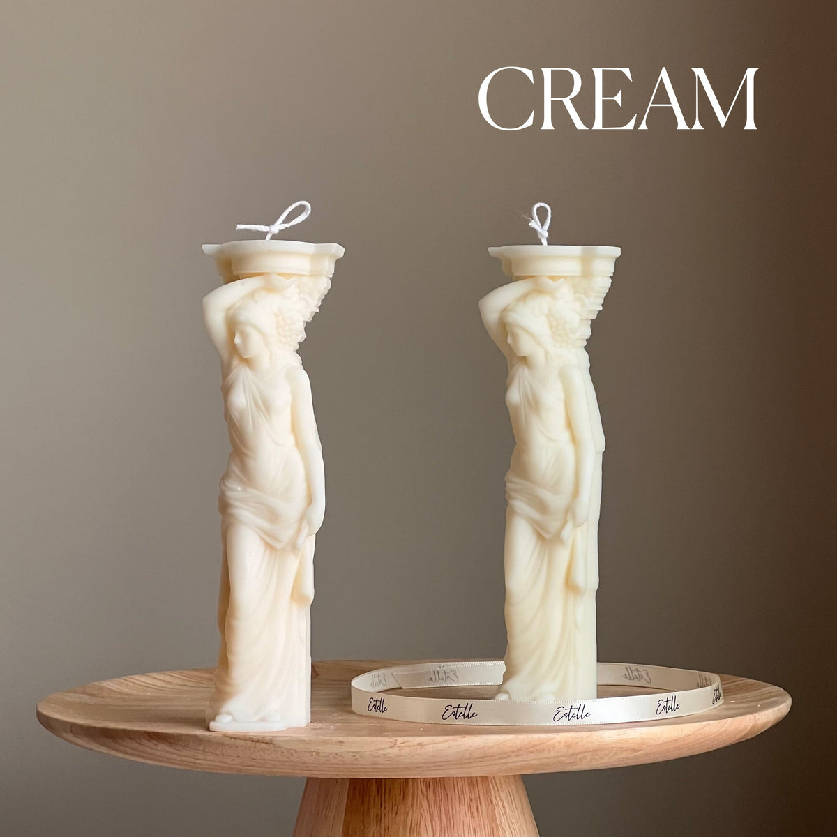 Bougie de soja Caryatide : Bougie statue femme colonne grecque
