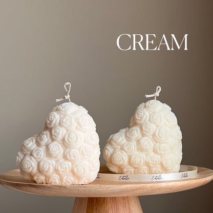Handmade Rose Heart Candle | Soy Wax Decorative Pillar