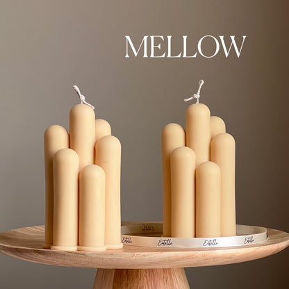Handmade Irregular Pillar Candle: Geometric Soy Wax Home Decor