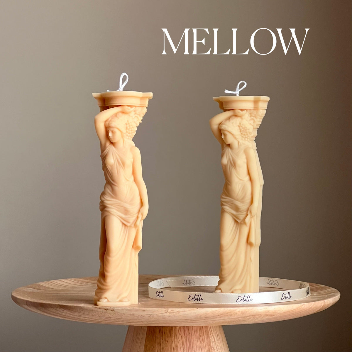 Bougie de soja Caryatide : Bougie statue femme colonne grecque