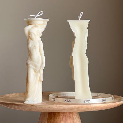 Bougie de soja Caryatide : Bougie statue femme colonne grecque