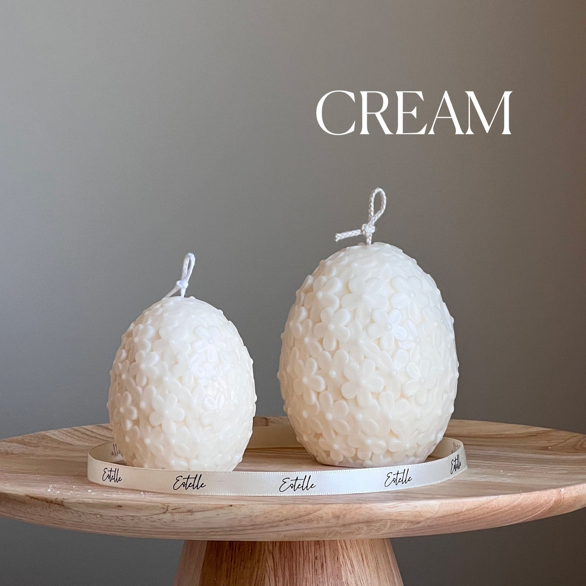 Easter Flower Egg Candle: Handmade Soy Wax Spring Decor