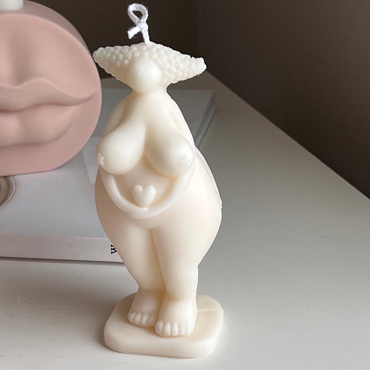 Curvy Body Soy Candle: Handmade Woman Torso Sculpture