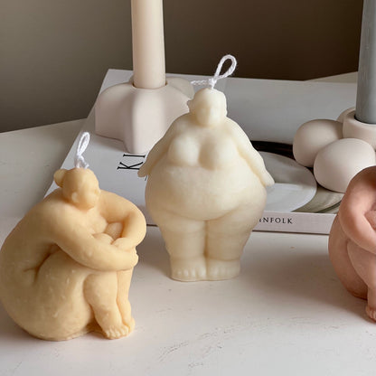 Bougie en cire de soja faite à la main corps voluptueux : sculpture torse de femme