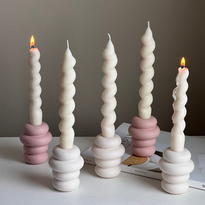 Bougeoir Donut en Jesmonite : Décoration de mariage minimaliste