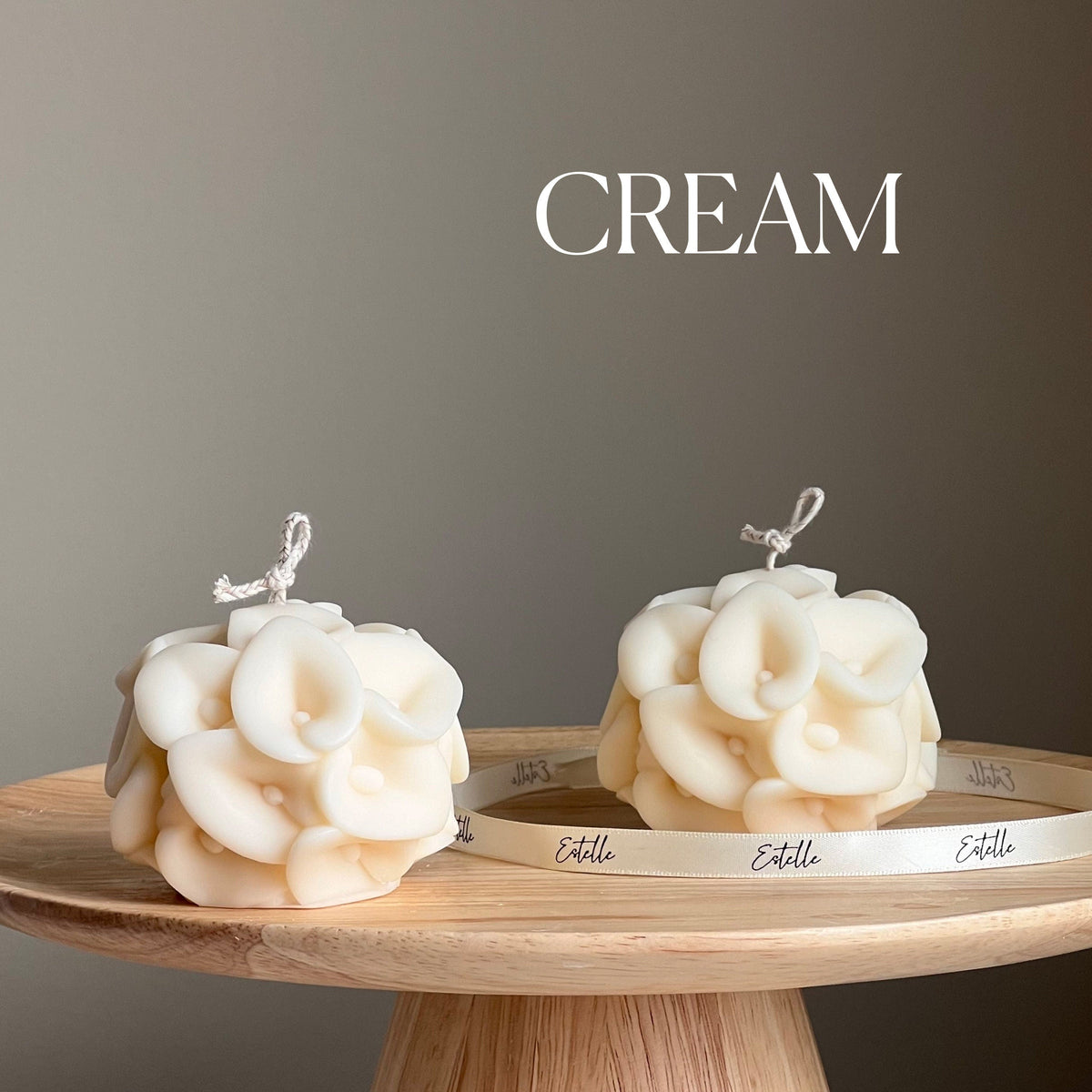 Boule de bougie en cire de soja Calla Lily | Décoration intérieure faite à la main