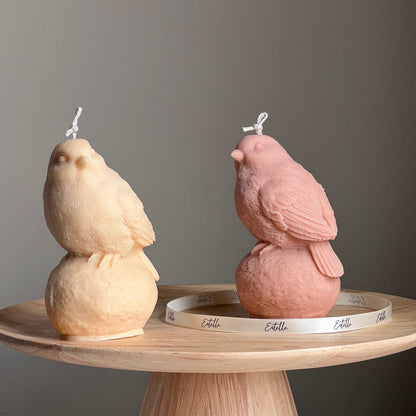 Bougie Artisanale en Cire de Soja Oiseau : Cadeau Décoratif Sculptural pour la Maison