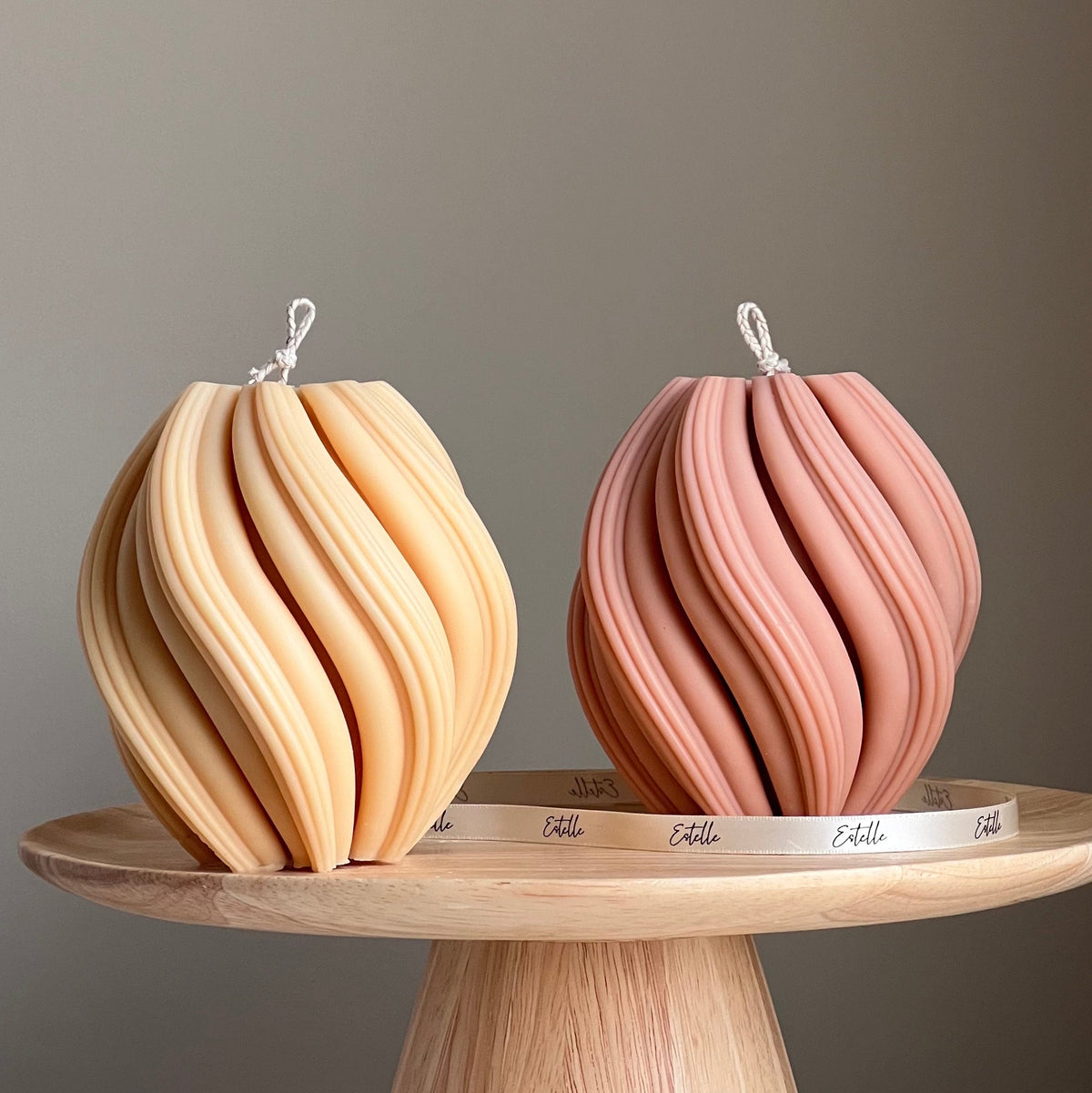 Large Swirl Soy Wax Candle | Home Decor