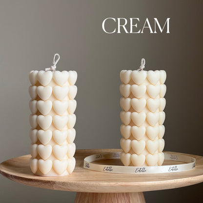 Heart Pillar Soy Candle | Sculptural Home Decor