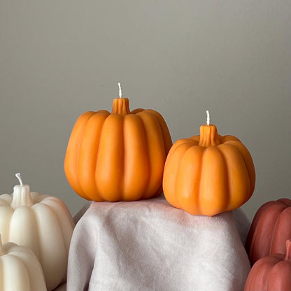 Handmade Pumpkin Soy Wax Candle Set: Autumn Home Decor