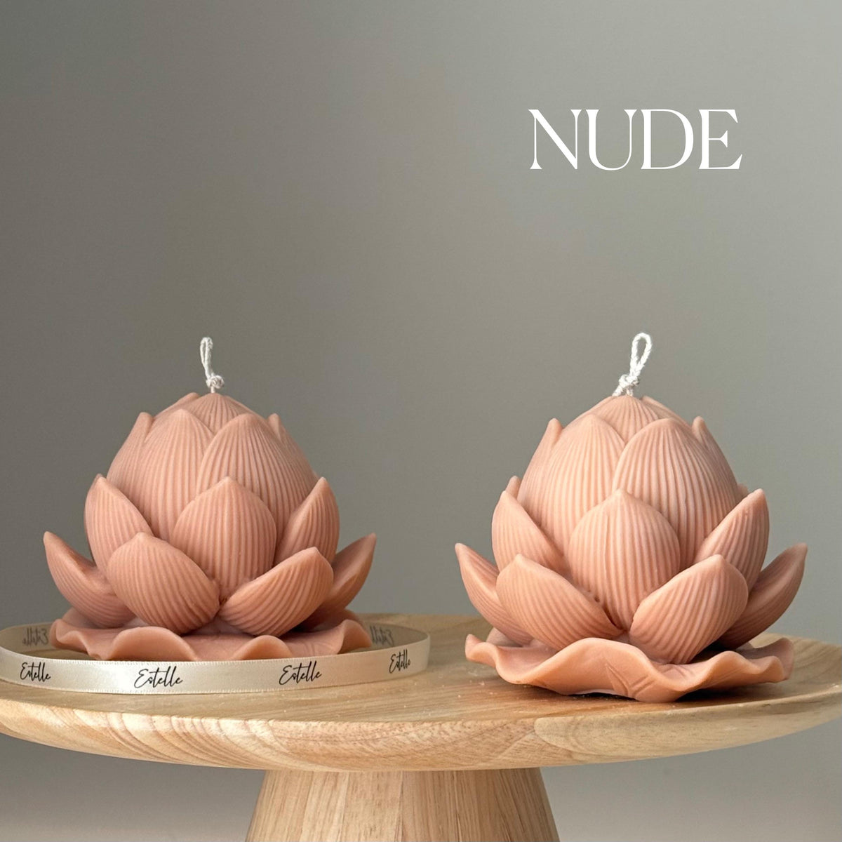 Handmade Soy Lotus Candle: Sculptural Home Decor Gift