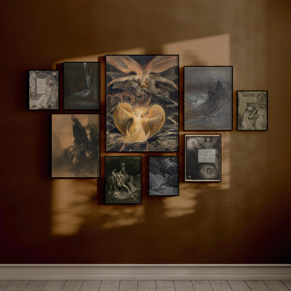 Art mural Visions Sombres : Collection d'estampes spirituelles mythiques