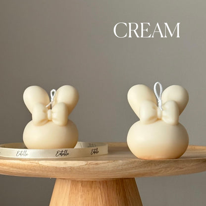 Bougie en cire de soja Lapin | Décoration de Pâques faite à la main