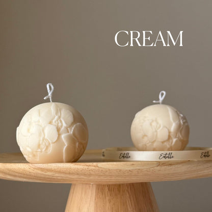 Boule de bougie de soja orchidée | Décoration florale artisanale