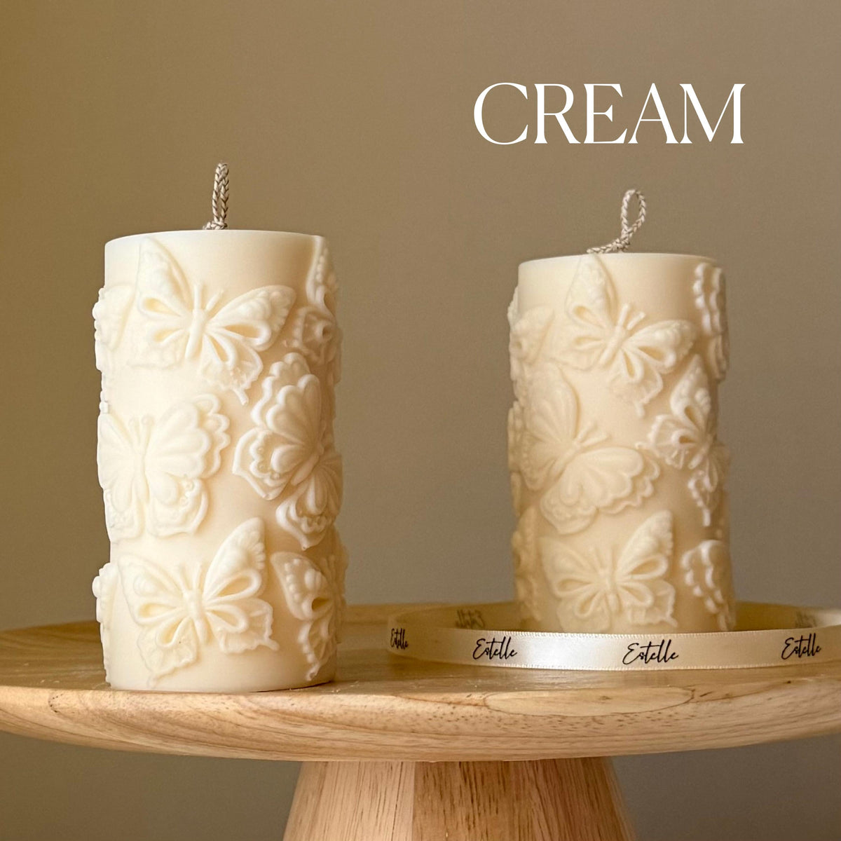 Butterfly Pillar Candle: Shaped Soy Wax Candle, Home Decor