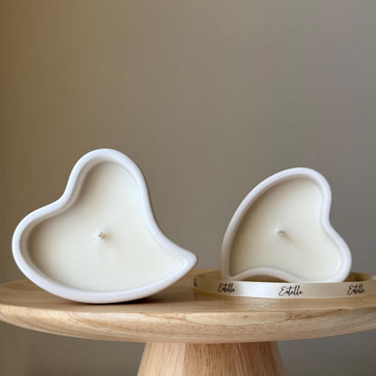 Heart Shaped Soy Wax Candle in Jesmonite Jar: Handmade Scented Candle