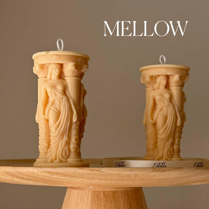 Caryatid Greek Column Soy Candle: Handmade Home Decor