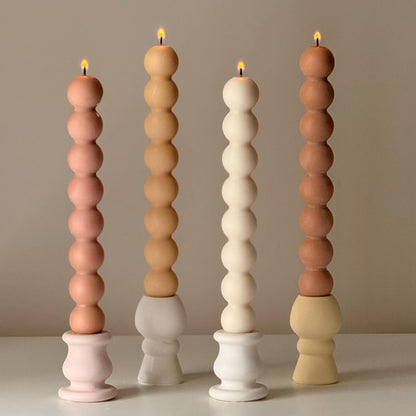Bougie Taper Colonne à Bulles : Bougie de Dîner en Soja Faite à la Main