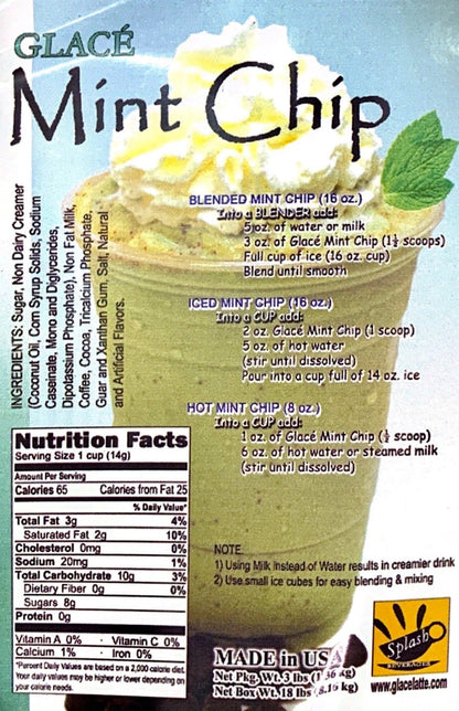 Mint Chip 4 in 1 Bubble Tea / Latte and Frappe Mix - Multi-Use Powdered Beverage Mix - Ships Free Within Canada on Orders Above CAD $199