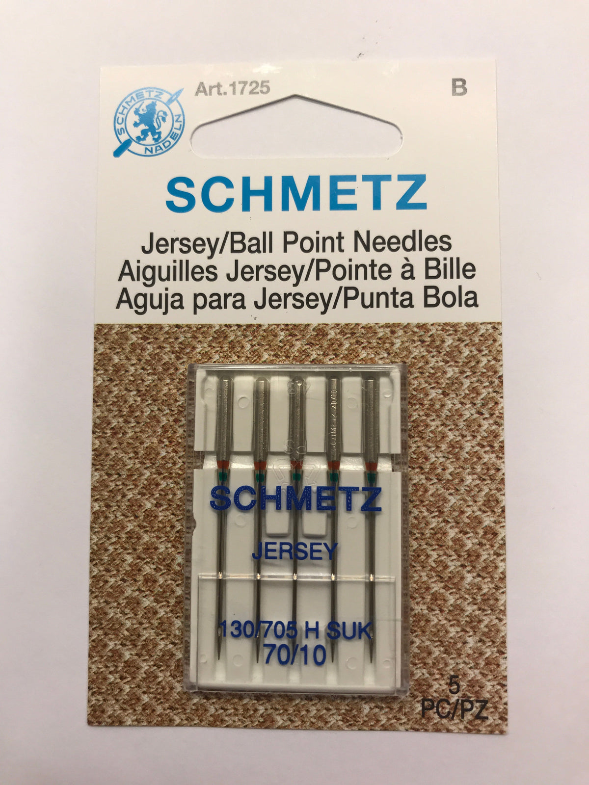 SCHMETZ #1725 Schmetz Ball Point Machine Needle Size - 70/10