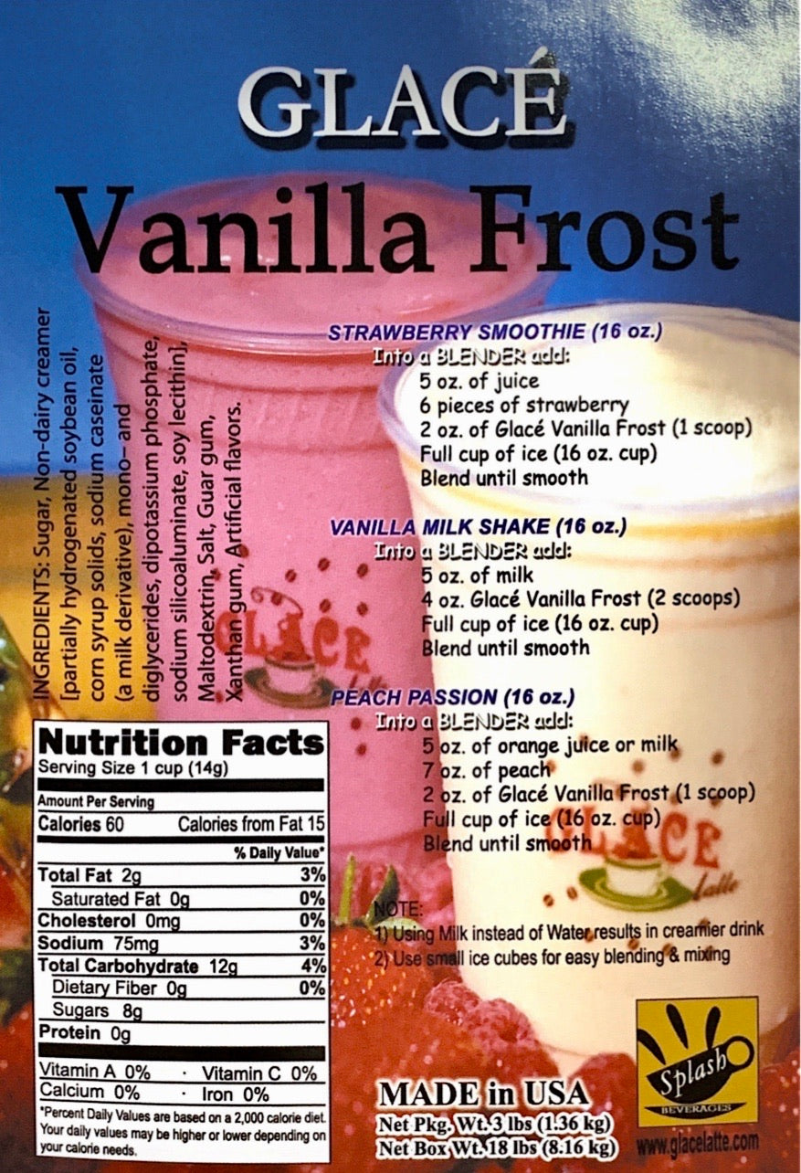 Vanilla Frost Smoothie and Milkshake Base Mix - 3 lbs. Bag  - Multi-Use Powdered Beverage Mix - Ships Free Within Canada on Orders Above CAD $199