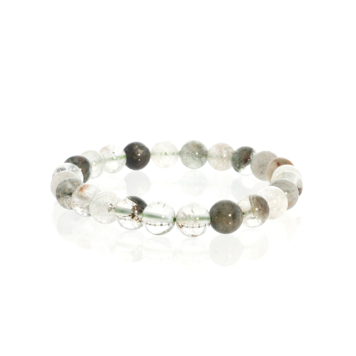 Phantom Quartz Green Round Bracelet - 8mm
