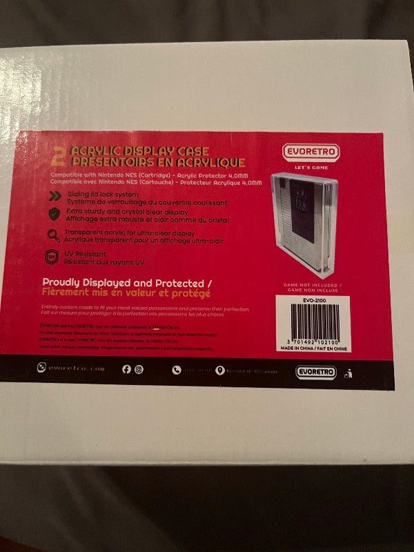 Nintendo NES (Cartouche) EVORETRO Acrylique - Paquet de 2