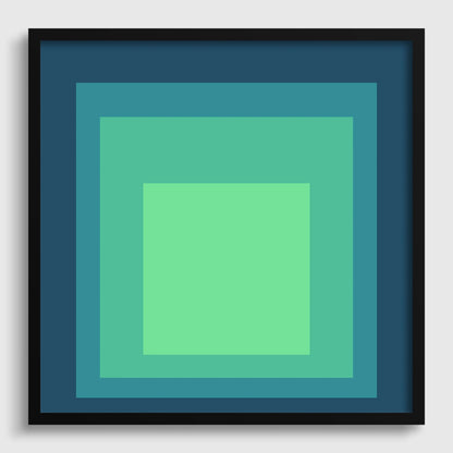Inspiré par Josef Albers - Sarah - Hommage au Carré Impression Giclée : Art Moderne du Milieu du Siècle