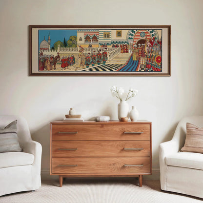 Estampe d'Aladdin d'Ivan Bilibine : Œuvre d'art de conte de fées vintage