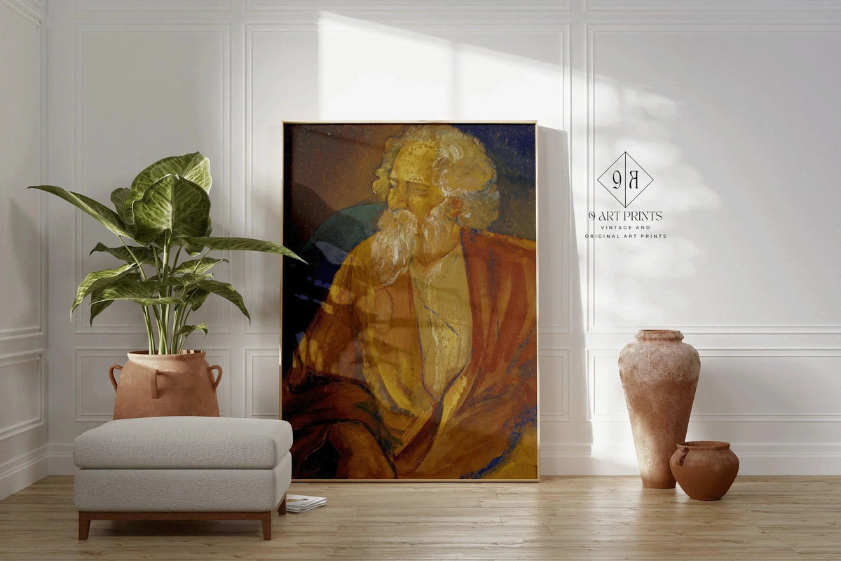 Jamini Roy - Rabindranath Tagore | Bengali Art (available handframed or unframed)