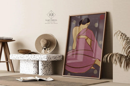 Jamini Roy - Sari rose